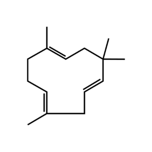 2D Chemical structure of the terpene Humulene